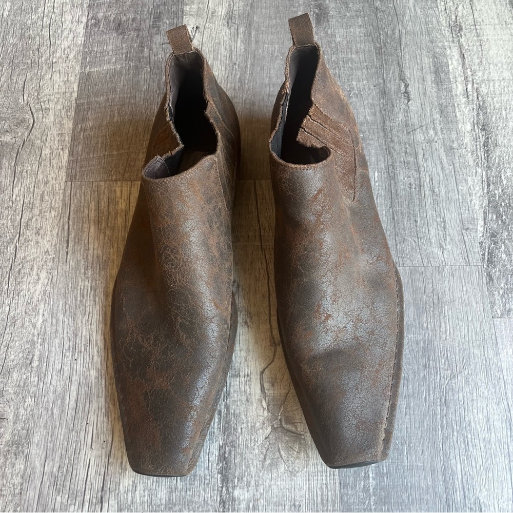 Via Spiga Birmingham Ankle Boots Brown Duede Leather Mens Size 10 M